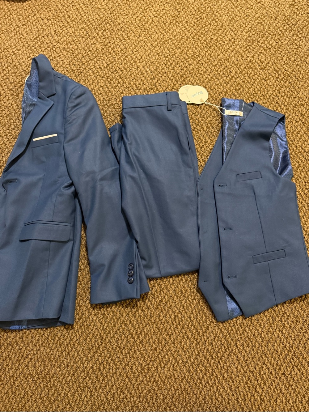 Men's Navy 3-Piece Suit (Jacket, Vest, Pants)